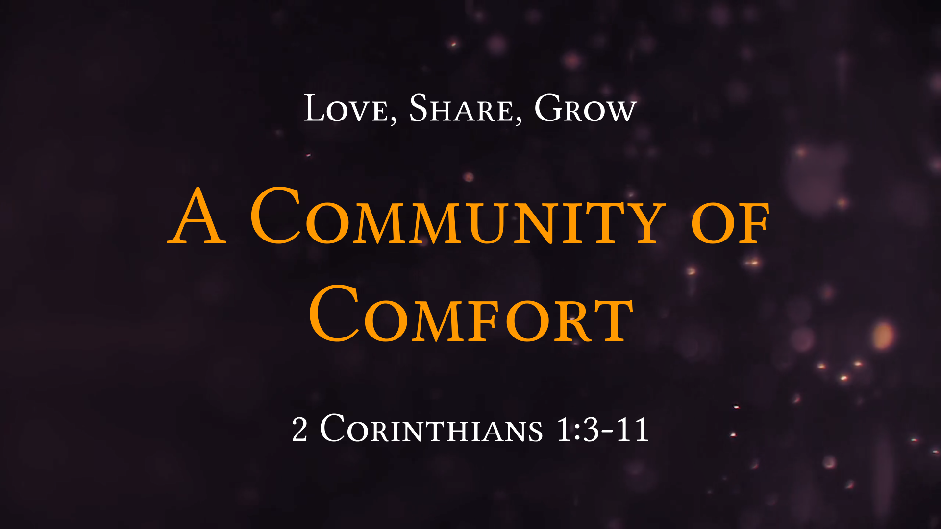 A Community of Comfort